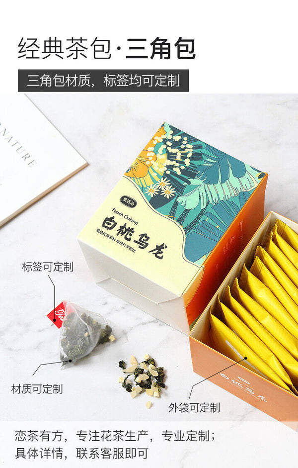 30g Box packed triangular tea bag white peach oolong tea flower fruit tea bag