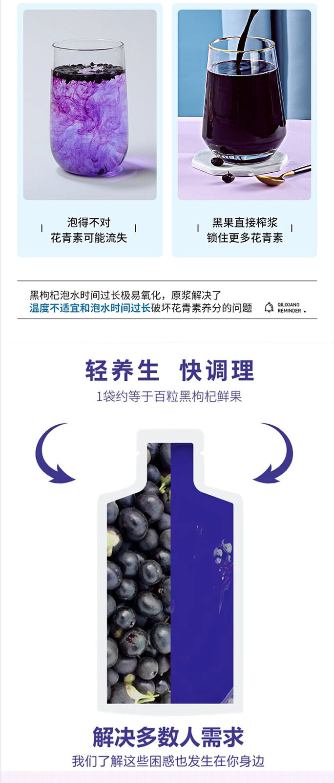 Black Goji Berry Juice Individual pouches of Goji Berry Juice 150ml