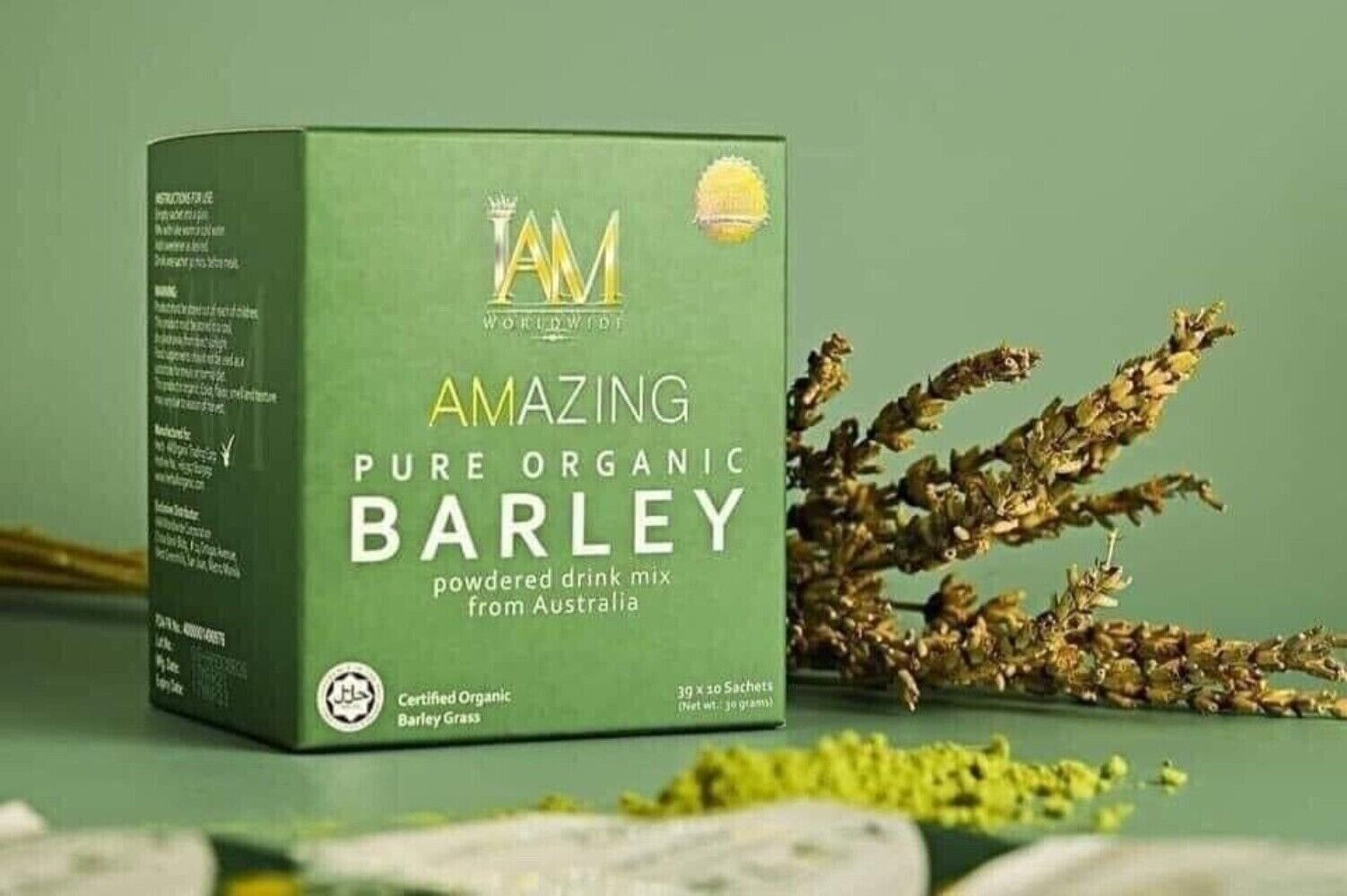 Premium Pure Organic Australian Barley Powdered Drink Mix 1 Box and Nutritious