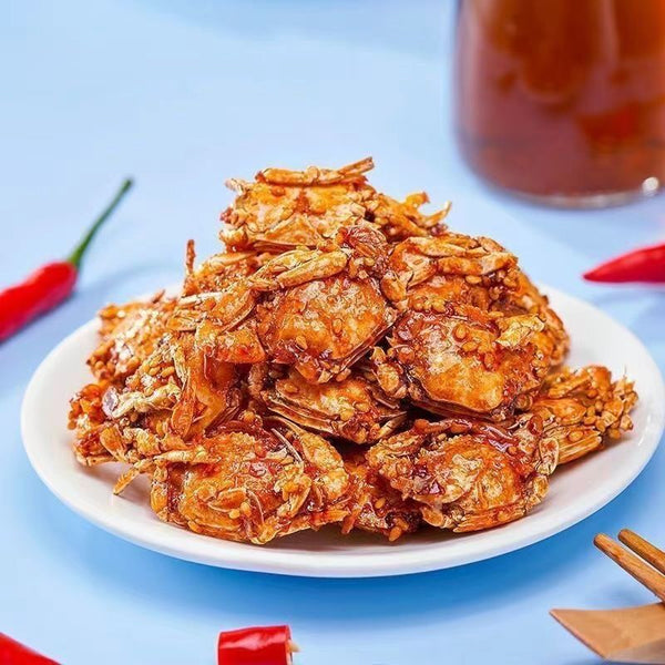 Instant Spicy Small Sea Crab Seafood Snack Ready to Eat 即食香辣小海蟹海鲜小吃甜辣香脆小螃蟹