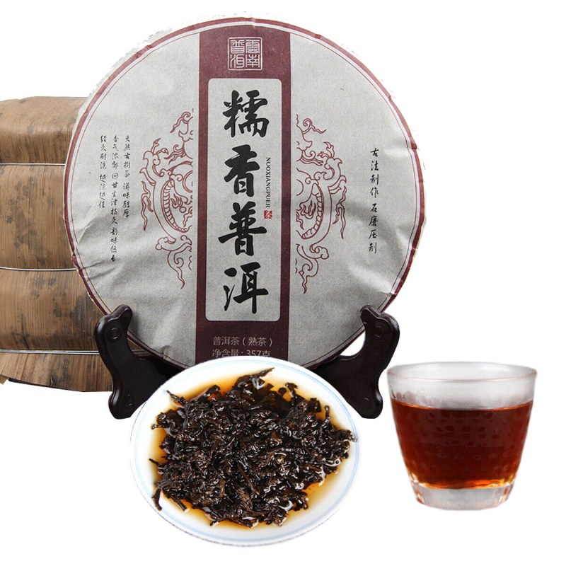 Yunnan Traditional Glutinous Rice Fragrant Puer Tea Cooked Puerh Black Tea 357g