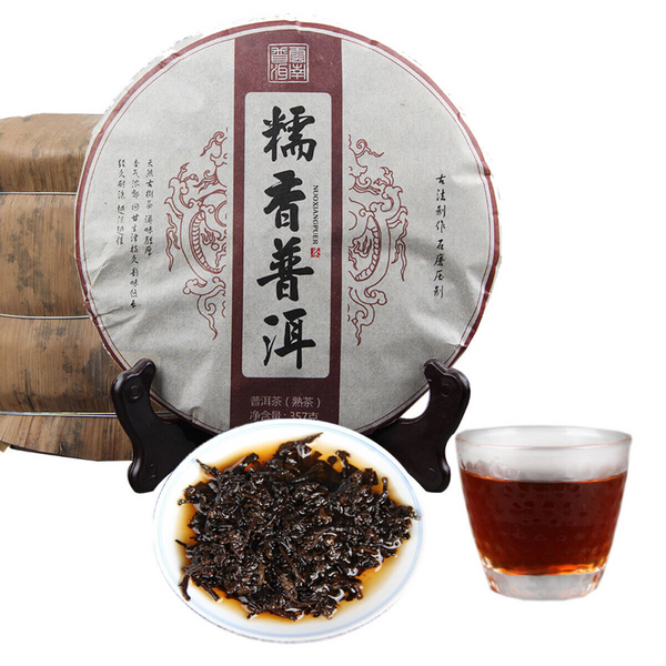 Yunnan Traditional Glutinous Rice Fragrant Puer Tea Cooked Puerh Black Tea 357g