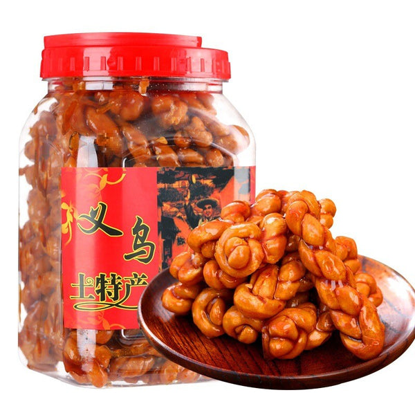 Yiwu Red Sugar Twisted Donut Black Sesame Snack Bulk Pack Traditional Treats