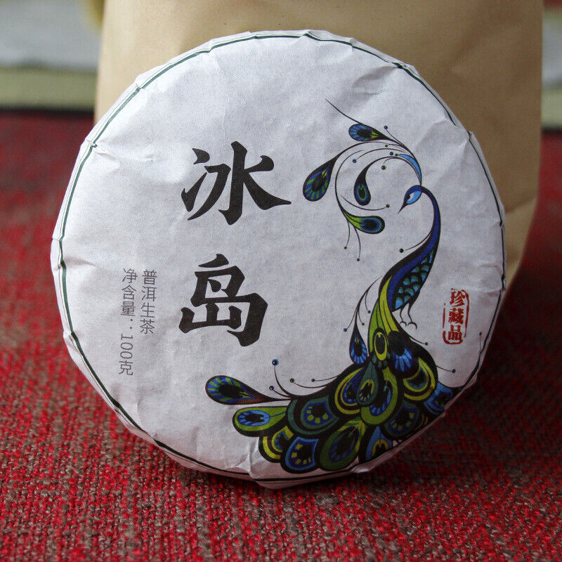 100g Yunnan Pu'er tea Icelandic raw peacock green cake seven cakes Mengku tea Secondary image