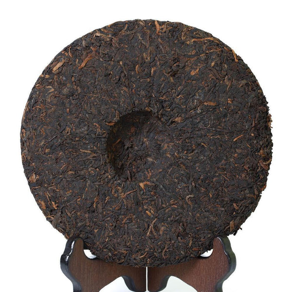 357gCertified Organic Yunnan Gold Medal Gongting Golden Buds Pu'er Ripe Tea Cake