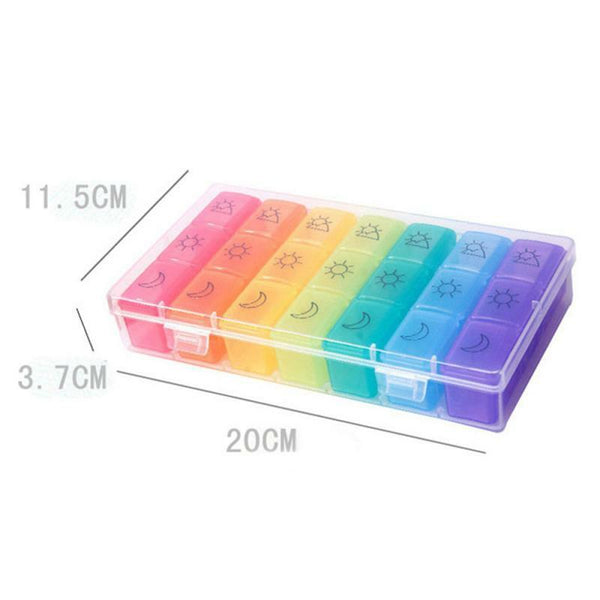 Medicine Cases 1Pc 7 Days 21 Grids Handy Seven Colors Travel Kit Classification