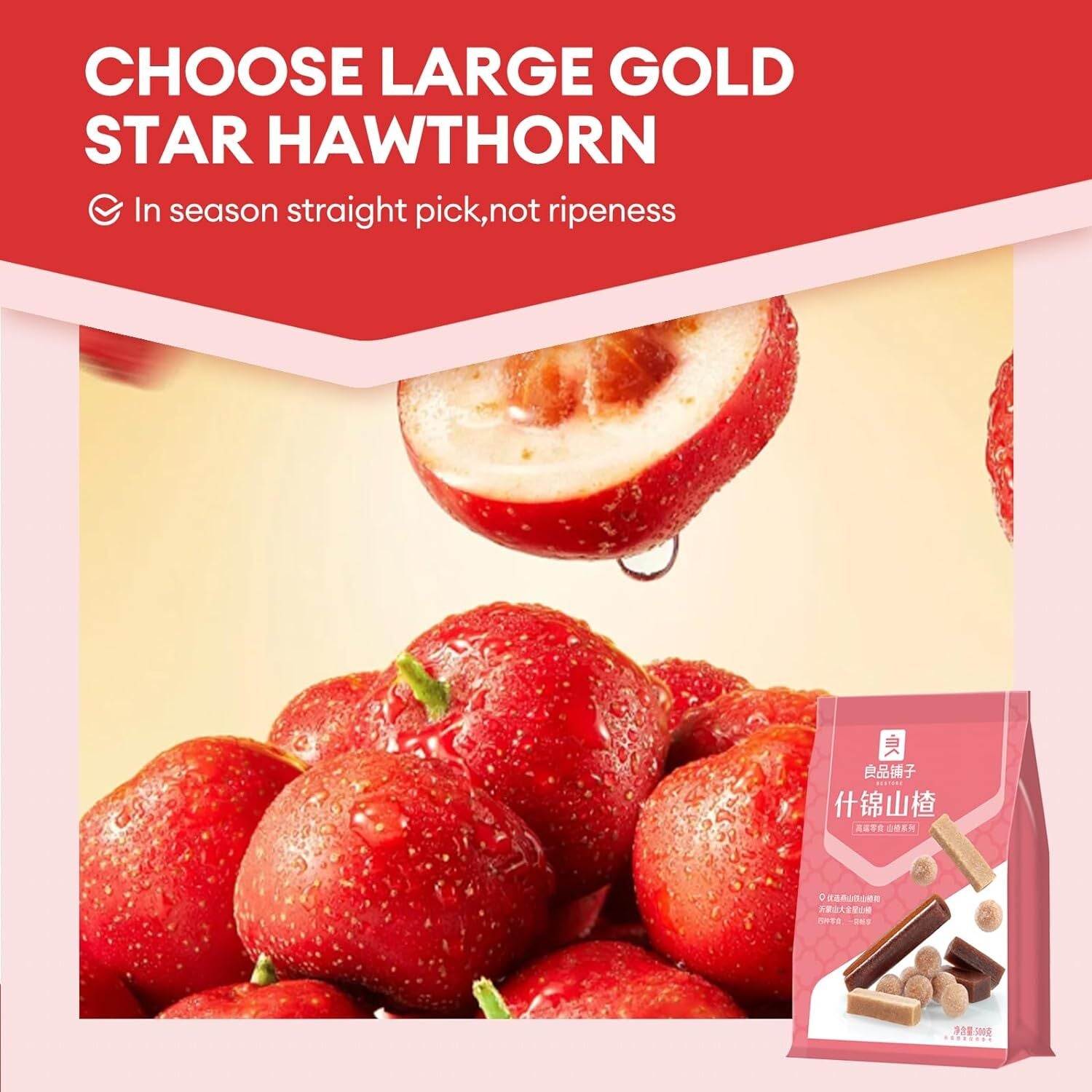 BESTORE Hawthorn Candy Chinese Snacks Mixed Haw Flake Rolls Slices Strips Secondary image