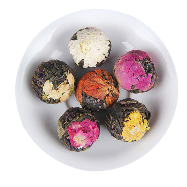 Yunnan Flower Pu'er Raw Tea Dragon Ball Lily Rose Jasmine Peony Flower Tea