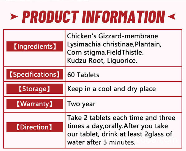 Natural Pure Herbs Kidney Cleaning Tablet Candy Chicken's Gizzard-membrane Candy