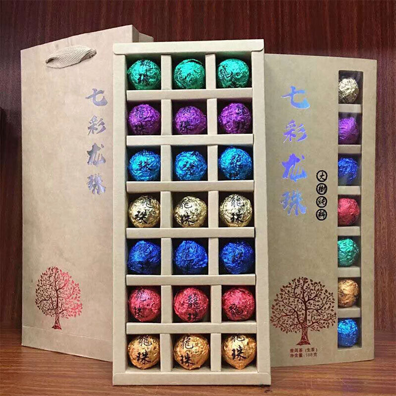 168G Holiday Gift Tea Big Tree Puerh Tea Raw Tea Colorful Dragon Pearl Tea Main image