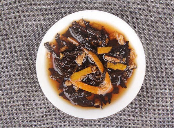 500g Yunnan Chenpi Pu'er tea cake citrus ripe tea black tea small jade cake