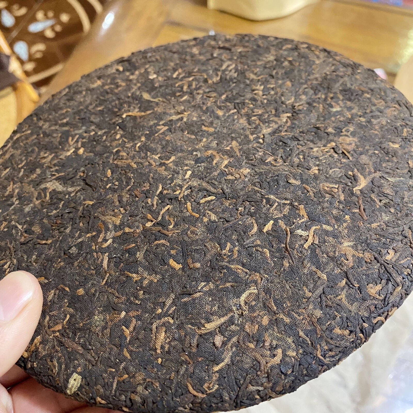 357g Aged Puerh Tea Old Tree Tea Leaves Fermented Pressed Puerh Ripe Tea Cake Secondary image