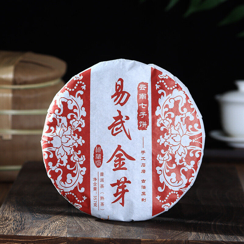 Yunnan Pu'er Tea Leaves Yiwu Golden Bud 357g Ripe Tea Cake Main image