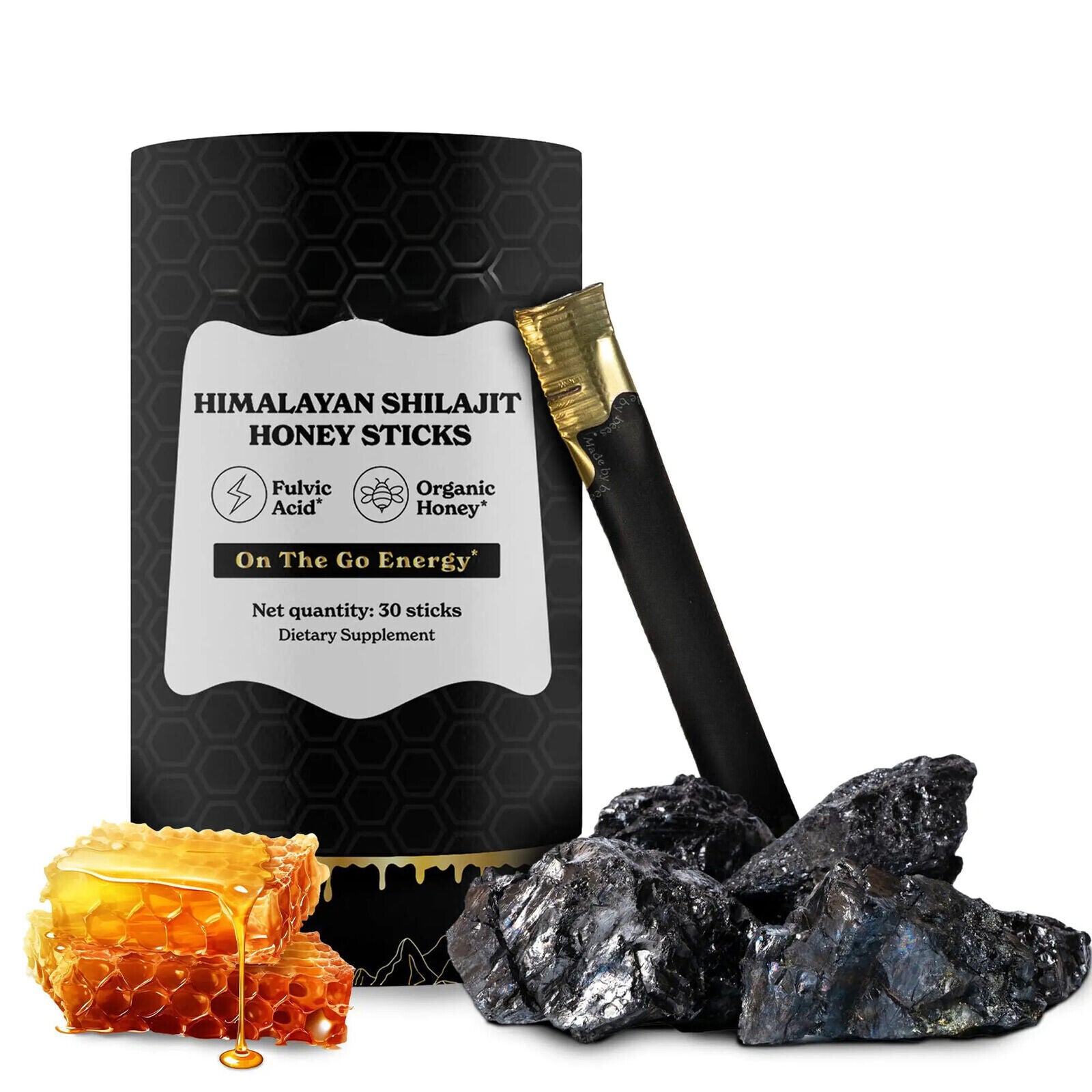 100% reine Himalaya Shilajit Sticks mit Bio-Honig natürlich süß Secondary image