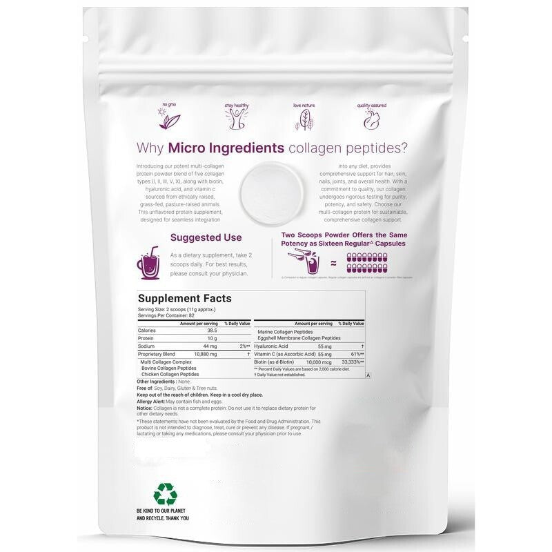 Hydrolyzed Protein Peptides (Type I,II,III,V,X) Multi Collagen Peptides Powder