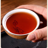 200g Aged Fragrant Grain Tea Yunnan Ancient Tree Ripe Pu-erh Tea Qizi Cake