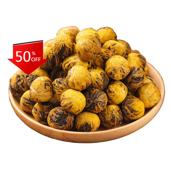 500g Gold Huang Ju chrysanthemum Dian Hong Blooming Tea Ball Black Tea Dragon
