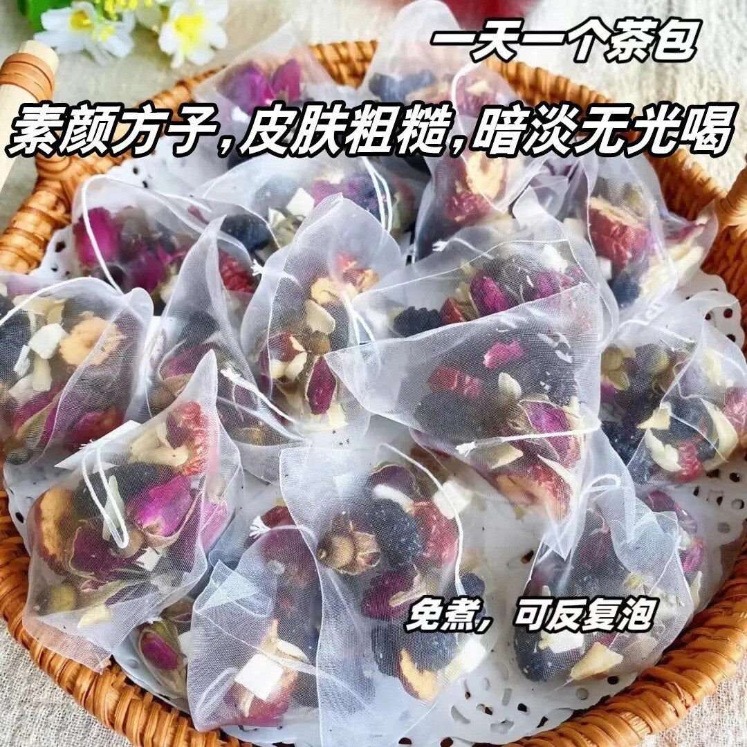 Triangle bag health camellia tea Mulberry poria rose tea for beauty whitening Main image