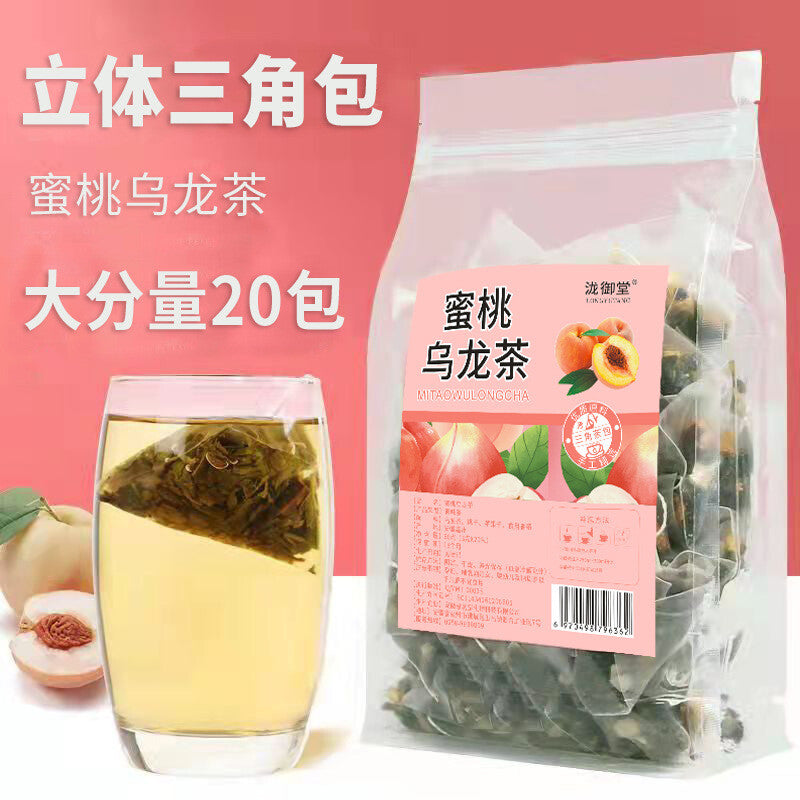 Peach Oolong Tea Fruit Blend Triangle Bags Cold Brew Herbal Drink Hot
