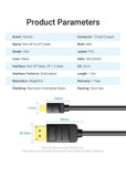 Mini DisplayPort to DisplayPort Cable 4K 2K Male to Male Thunderbolt 2