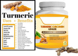 Triple Strength Turmeric Curcumin Capsules with Ginger and Bio pepper 2600mg