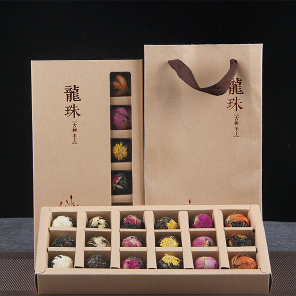 Yunnan Flower Pu'er Raw Tea Dragon Ball Lily Rose Jasmine Peony Flower Tea