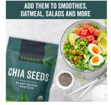 Certified Organic Chia Seeds with Omega-3 Bulk 2.2 LBs, Superfood, Gluten-Free