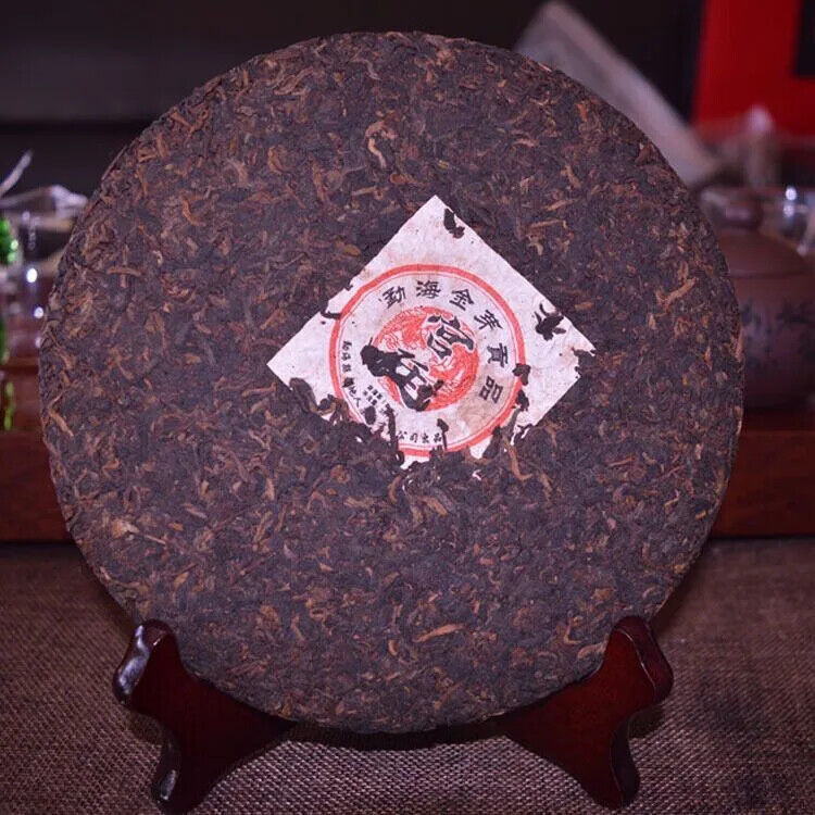 Yunnan Pu Erh Tea China Tea 357g Shu Puer Ripe Cake Cooked Menghai Golden Buds