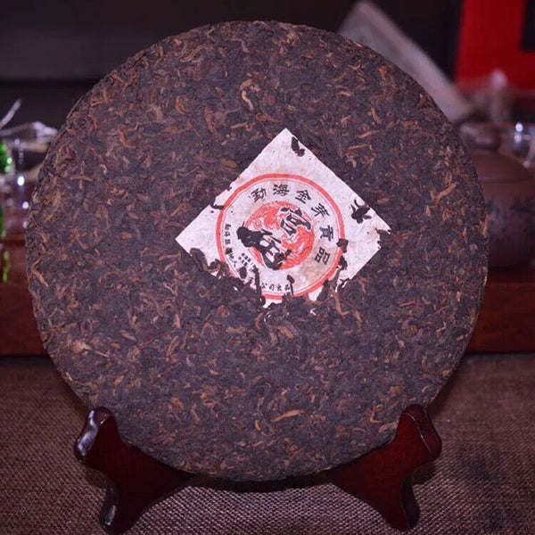 Yunnan Pu Erh Tea China Tea 357g Shu Puer Ripe Cake Cooked Menghai Golden Buds