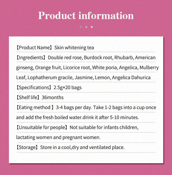 Private Label Skin Beauty Whitening Tea Natural Herbal Anti Aging Lightening Tea