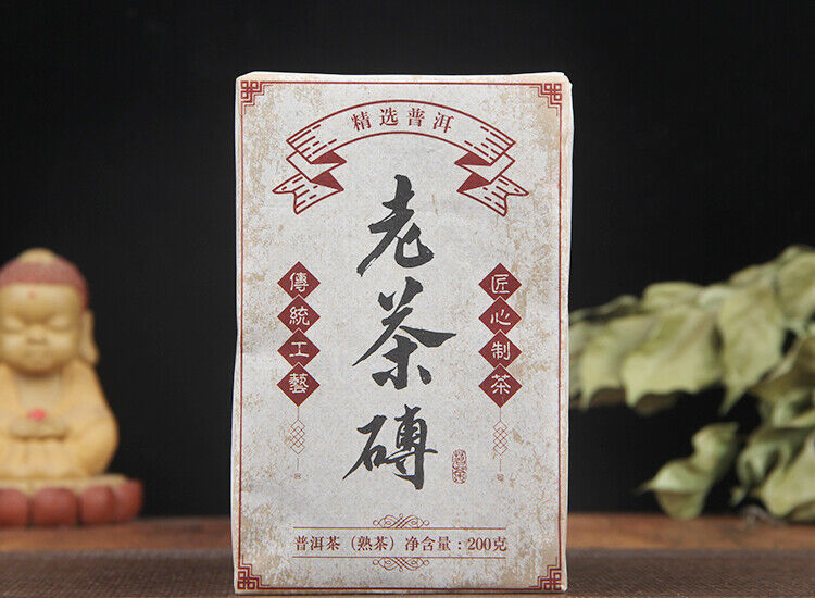 200g Pu'er Tea Made of Aged Raw Materials, Aged Pu'er Tea Bricks Ripe Tea Brick