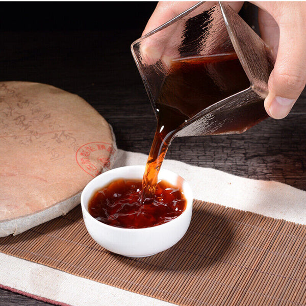 Pu-Erh Cooked Tea Cake Premium Yunnan Old Tree Puer Tea Organic Black Tea 357g