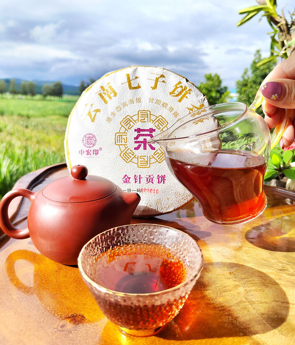 普洱熟茶饼 宫廷金芽金针普洱茶 勐海布朗山老树茶叶批发厂家直销