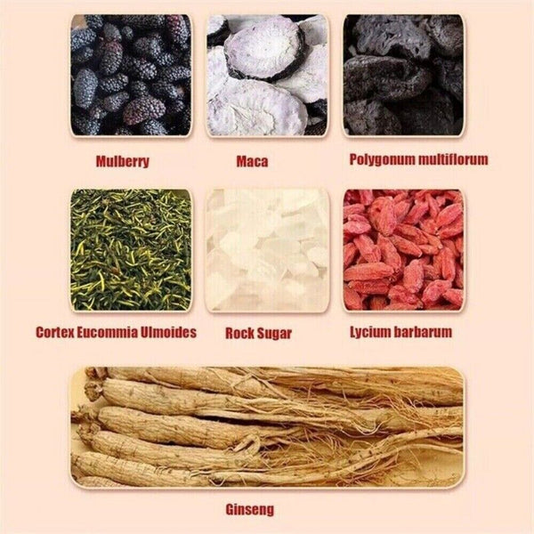 Ginseng Six Treasure Tea Kidney Liver Support with Red Dates Herbal Wellness