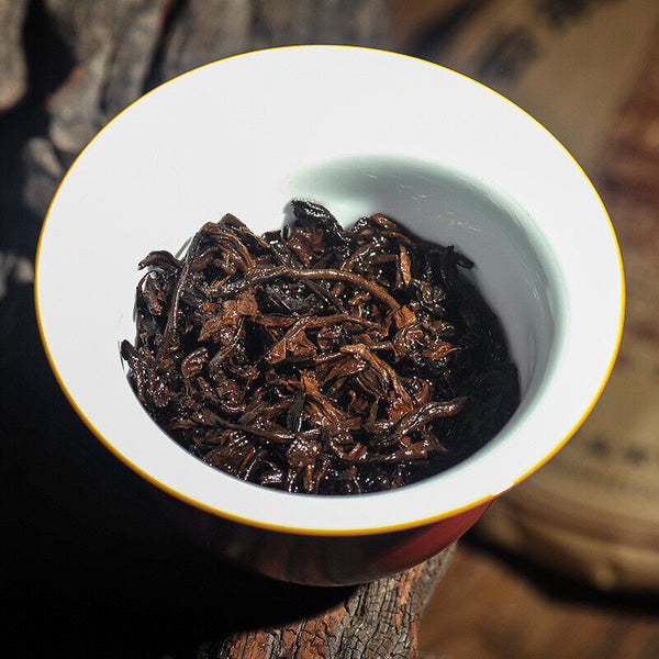 357g Brown Mountain Ancient Tree Ripe Tea Cake Yunnan Pu'er Ripe Tea