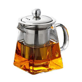Glass Teapot With Stainless Steel Infuser And Lid For Blooming Loose Leaf  Tea