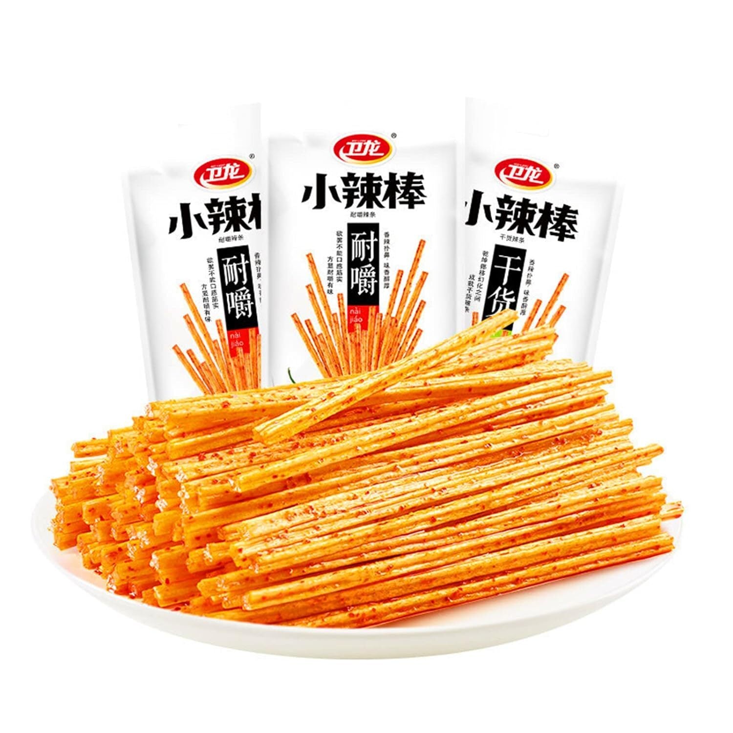 Spicy Strips - Spicy Gluten Latiao, Chinese Special Snack Food 78g (Pack of 2)