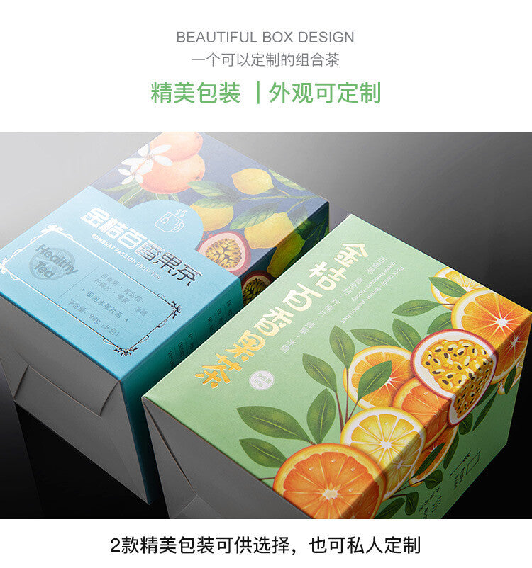 Freeze dried citrus, passion fruit, honey tea, lemon slices flower fruit tea