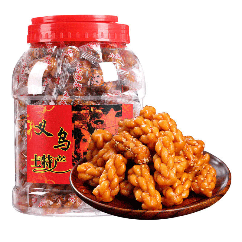Yiwu Red Sugar Twisted Donut Black Sesame Snack Bulk Pack Traditional Treats