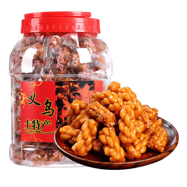 Yiwu Red Sugar Twisted Donut Black Sesame Snack Bulk Pack Traditional Treats