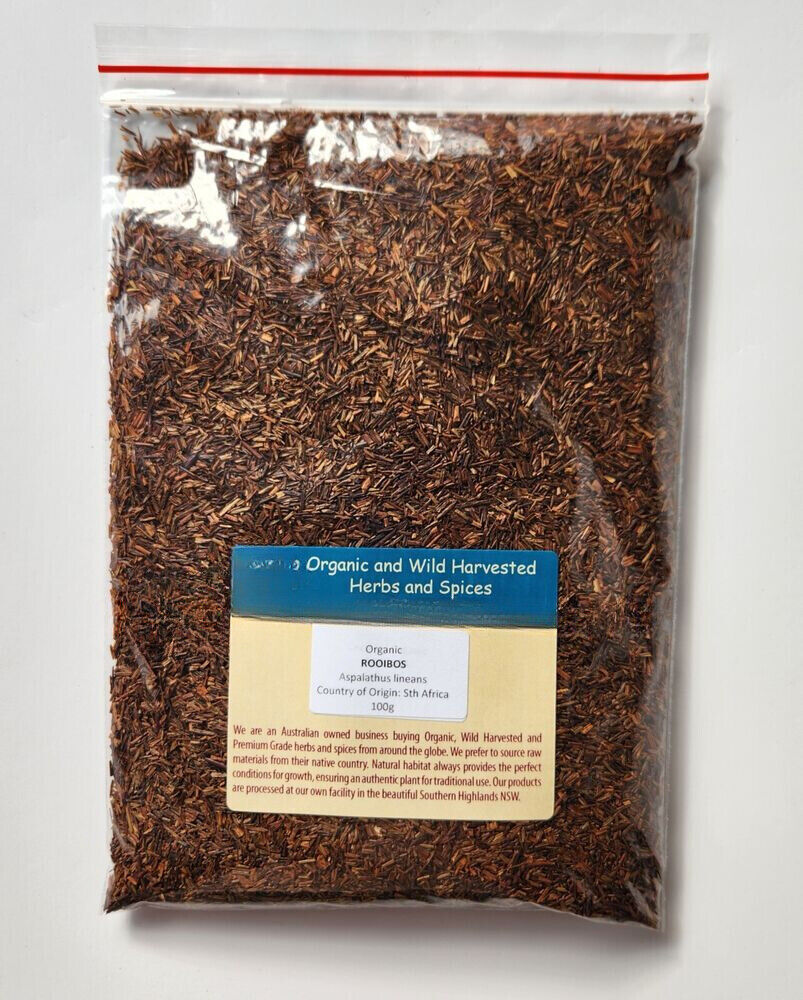 ROOIBOS ORGANIC HERBAL TEA 100g African Red Bush Aspalathus lineans dried herb Main image