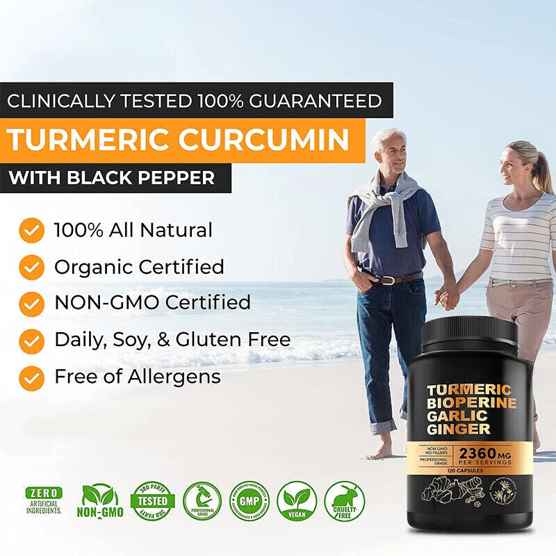 Turmeric Curcumin with Ginger + Black Pepper, Joint Health Supplements