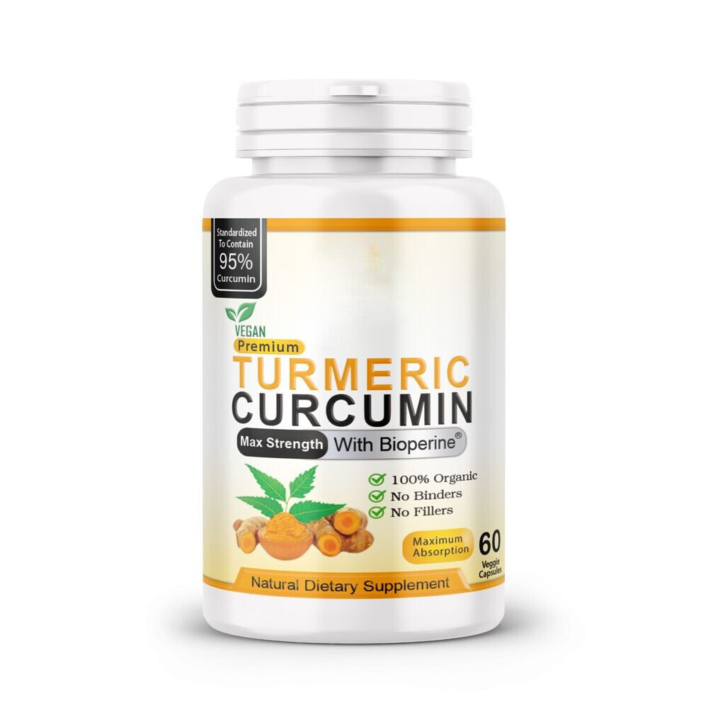 Triple Strength Capsules Turmeric Curcumin with Ginger 120 and Bio pepper 2600mg