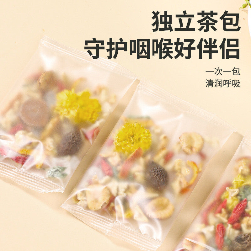 Luo Han Guo Pear Herbal Tea Bags Throat Soothing Moisturizing Sweet Drink