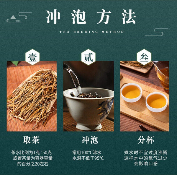 Yunnan Fokeng Dianhong Golden Needle Black Tea Honey Bud Premium Loose