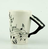 Music Violin Guitar Ceramic Drinkware Mug Coffee Tea Milk Stave Cups with Handle
