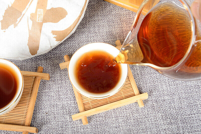 Yunnan Pu'er Ripe Tea Cake Pu'er Ripe Tea 357g Golden Bud Tea Cake