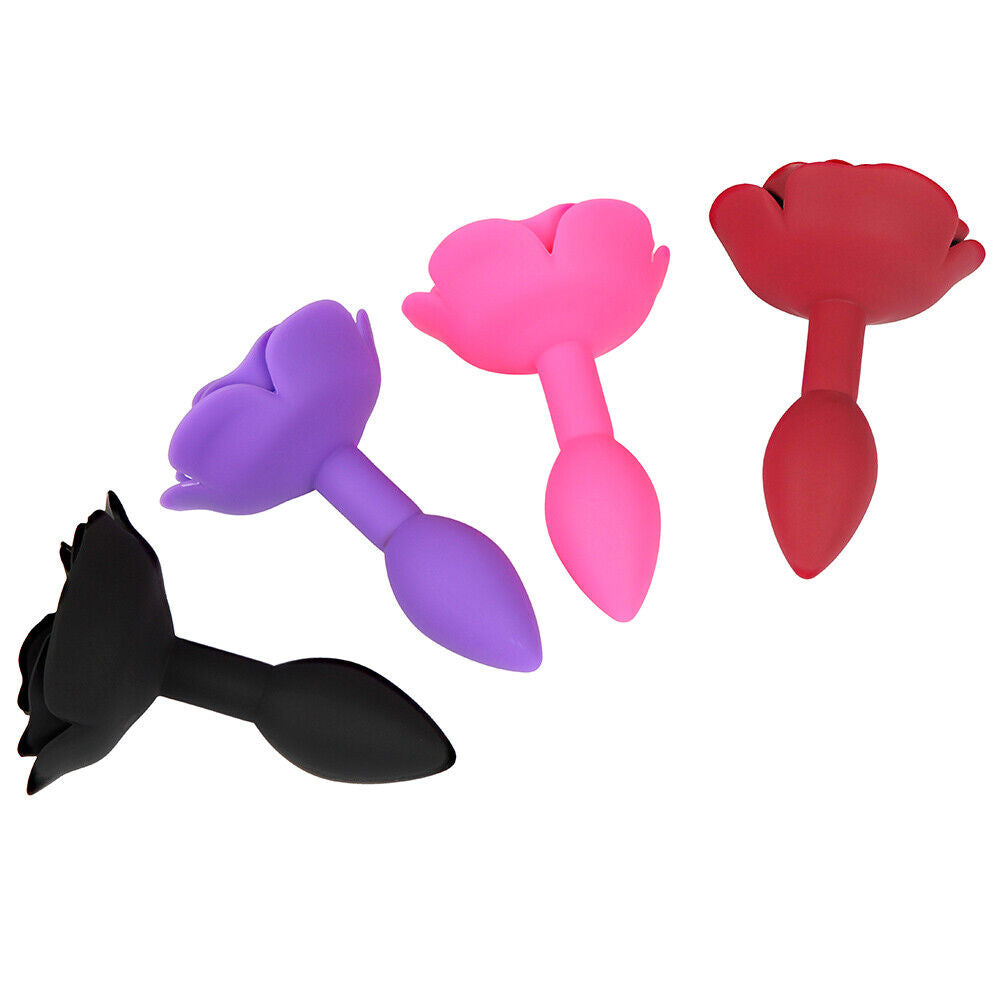 silicone rose anal plug Smooth Butt Plug Anus Expander Sex Toys for men gay
