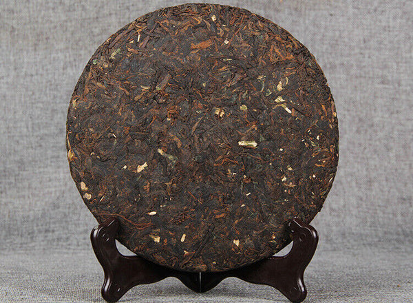 357g Yunnan Pu'er Ripe Tea Cake 糯香普洱茶熟茶勐海七子饼糯米香普洱茶饼 357g