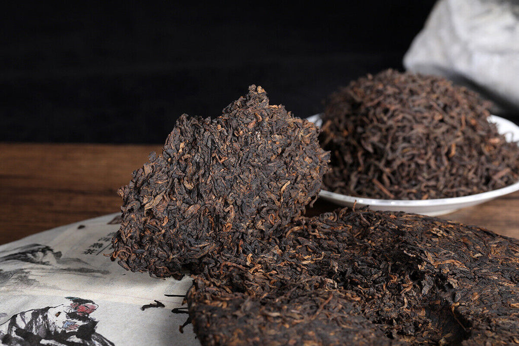 357g Yunnan OldPanzhang Puerh Ripe Tea Cake Menghai Flavor Pure Material